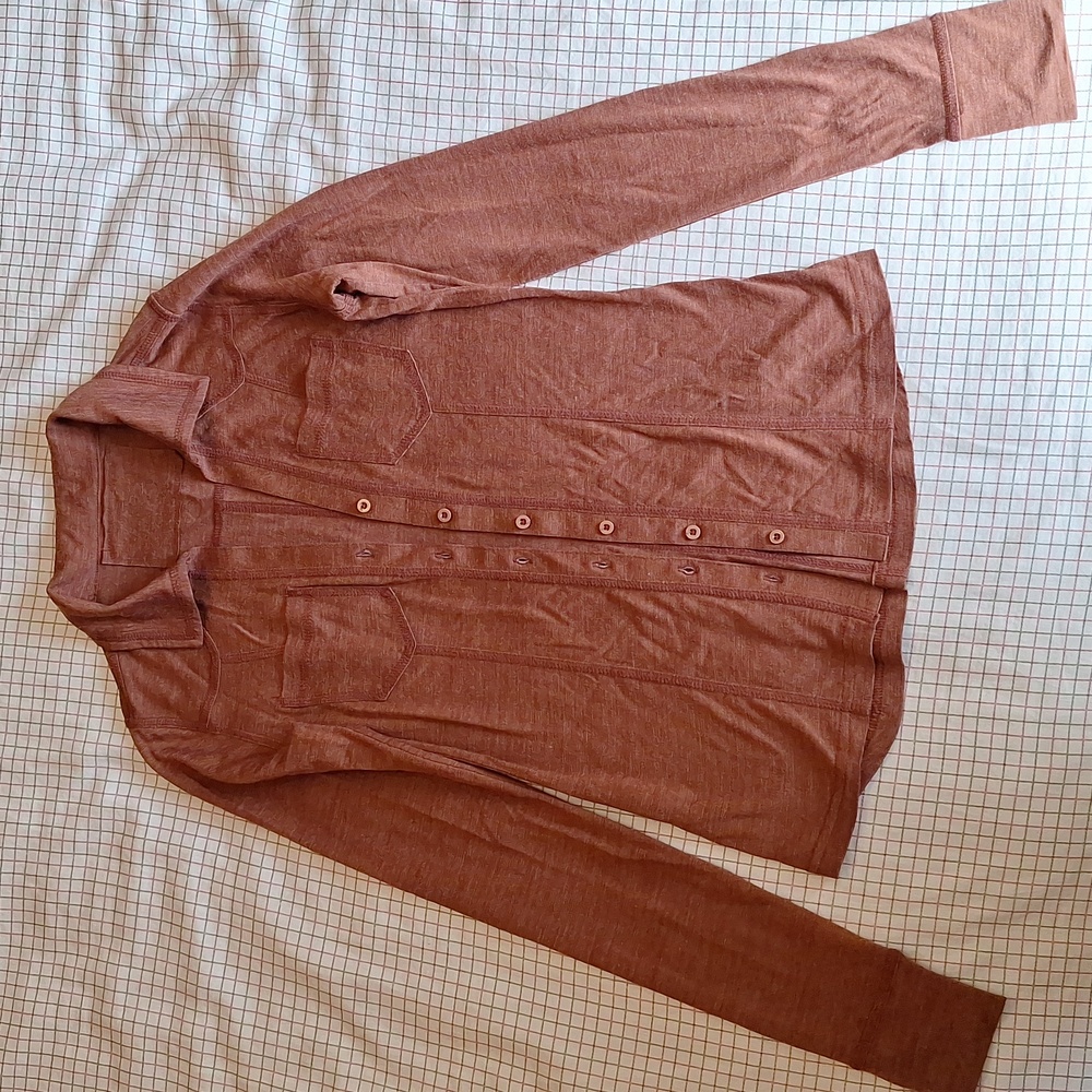 Prana wool blend button up blouse shirt